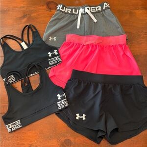 Under Armour Women’s Activewear Set - Black, Gray, Hot Pink